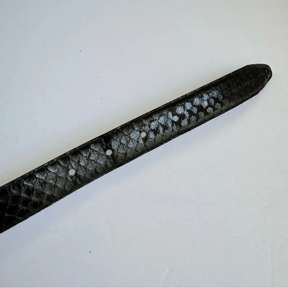 Vintage Snakeskin Belt‎ Blake Reptile Leather Gold Tone Buckle Womens Medium